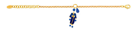 Bracciale Kimono Smalto Blu Mini Blu - Lebole Maison